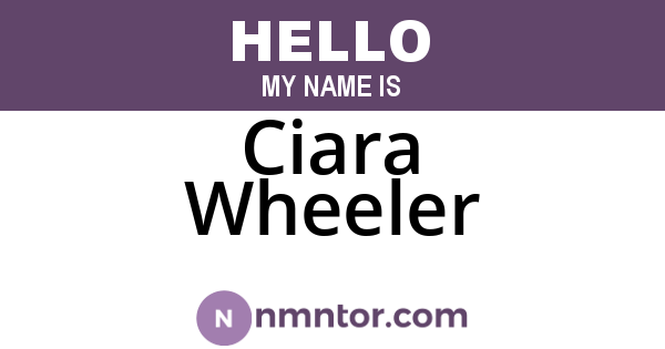 Ciara Wheeler