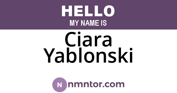 Ciara Yablonski