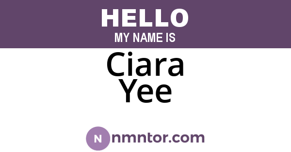 Ciara Yee