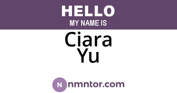 Ciara Yu