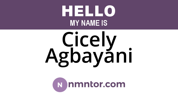 Cicely Agbayani