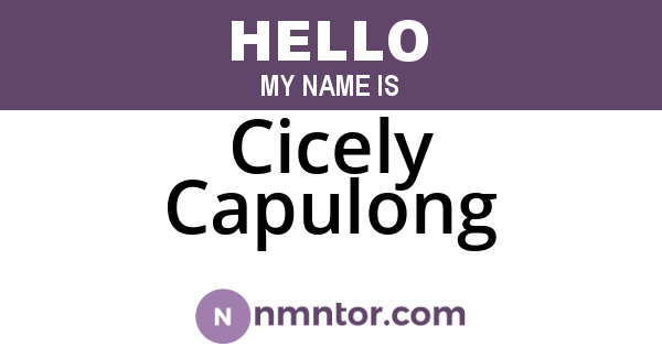 Cicely Capulong