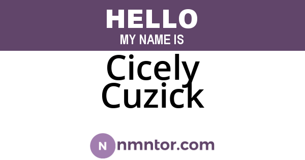 Cicely Cuzick