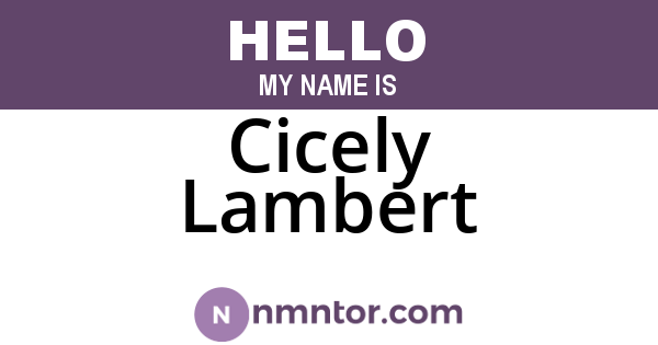 Cicely Lambert