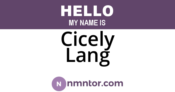 Cicely Lang