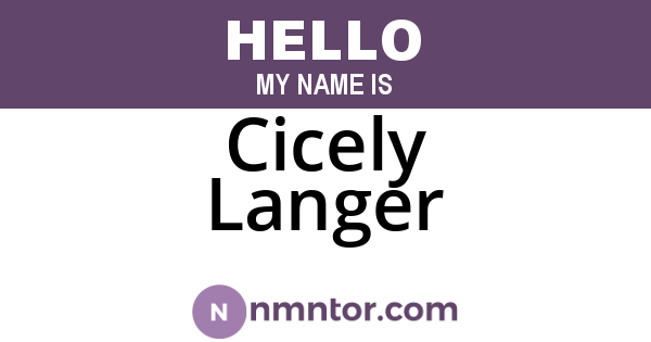 Cicely Langer