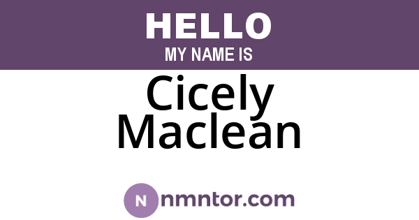 Cicely Maclean