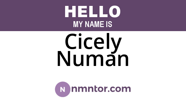 Cicely Numan