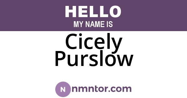 Cicely Purslow