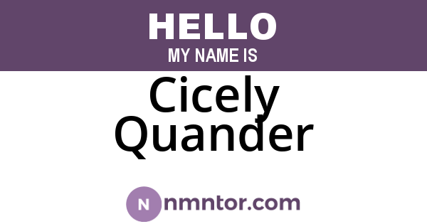 Cicely Quander