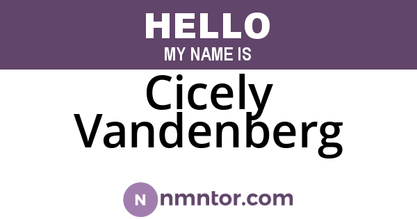 Cicely Vandenberg