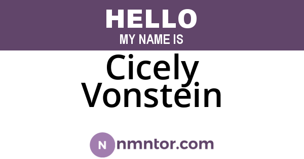 Cicely Vonstein