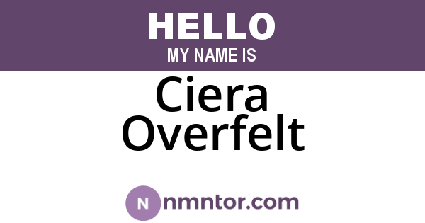 Ciera Overfelt