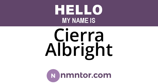 Cierra Albright