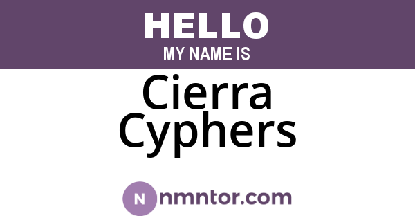 Cierra Cyphers