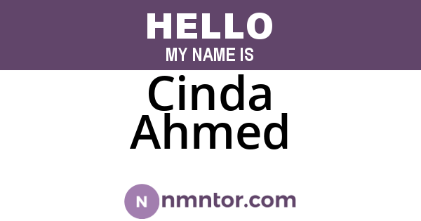 Cinda Ahmed