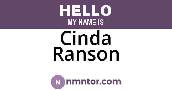 Cinda Ranson