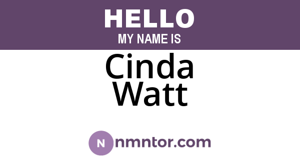 Cinda Watt