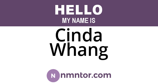 Cinda Whang