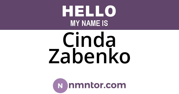 Cinda Zabenko