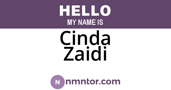 Cinda Zaidi