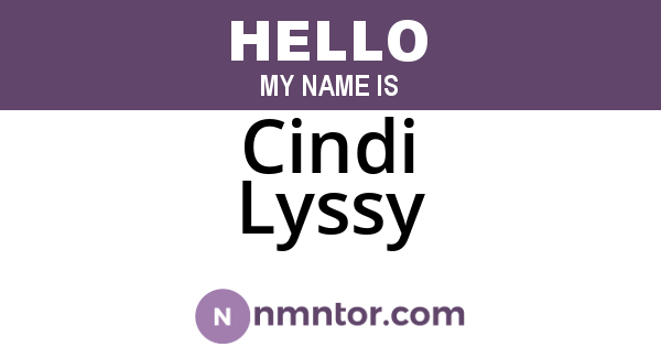 Cindi Lyssy