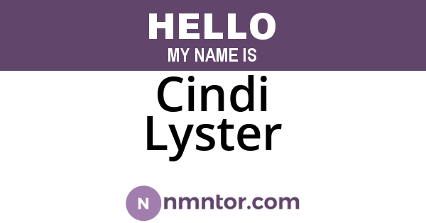 Cindi Lyster