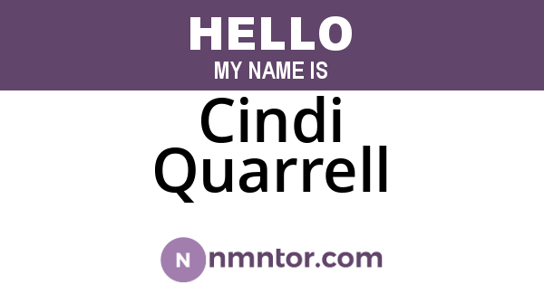 Cindi Quarrell