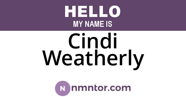 Cindi Weatherly