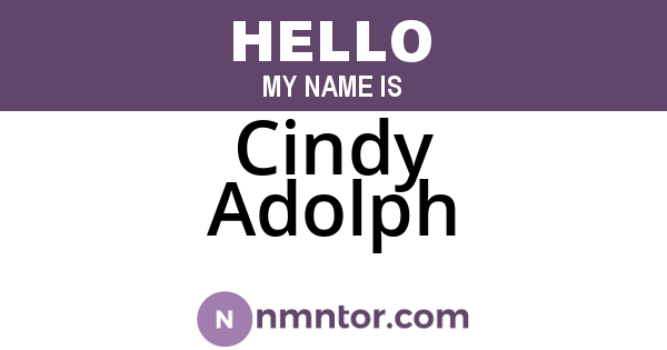 Cindy Adolph