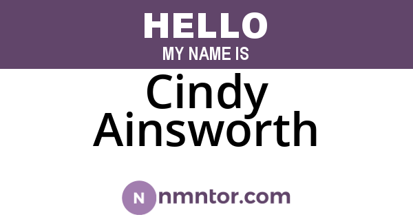 Cindy Ainsworth