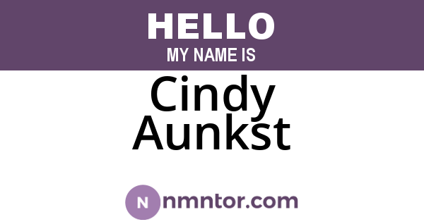 Cindy Aunkst