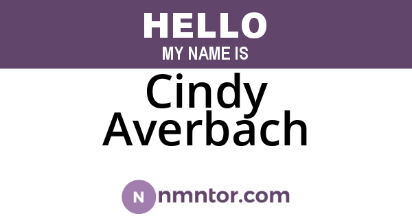 Cindy Averbach