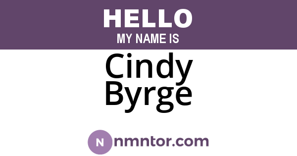 Cindy Byrge