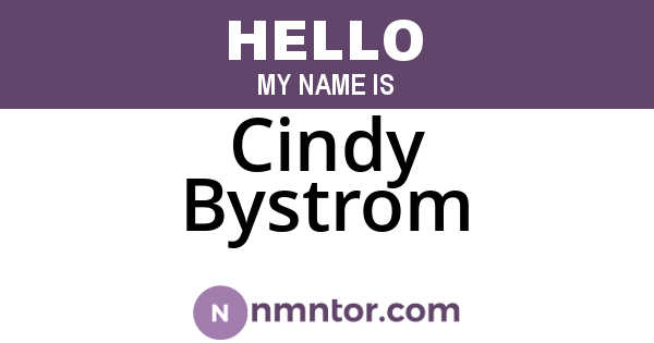 Cindy Bystrom