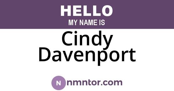 Cindy Davenport