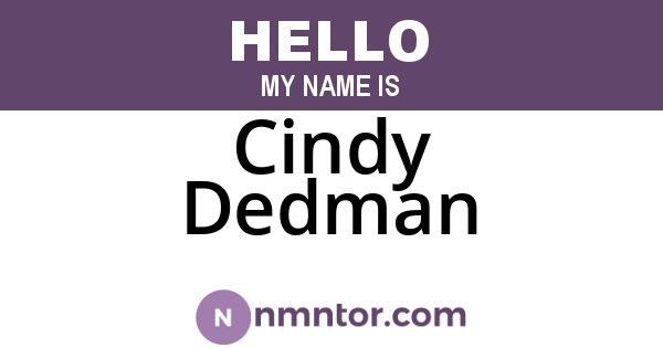 Cindy Dedman