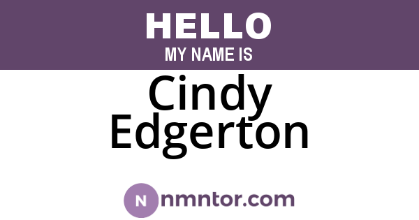 Cindy Edgerton