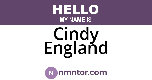 Cindy England