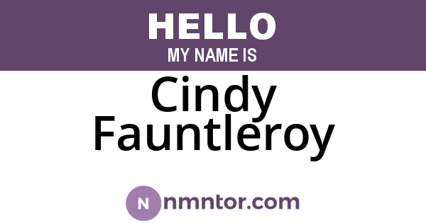 Cindy Fauntleroy