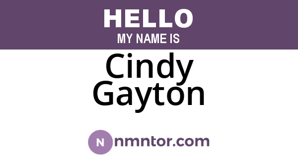 Cindy Gayton