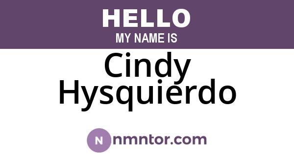 Cindy Hysquierdo