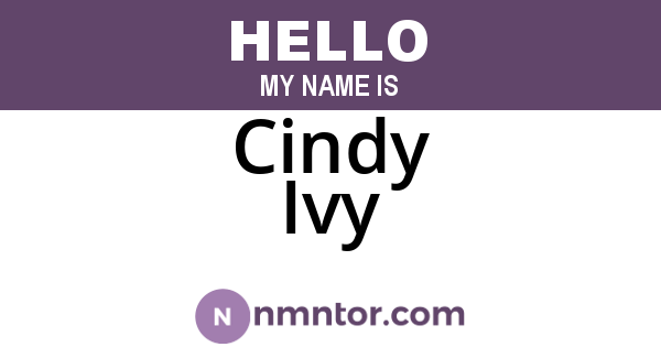 Cindy Ivy