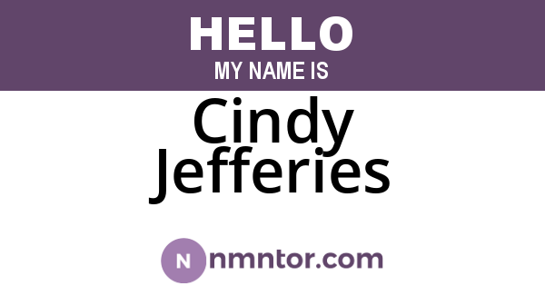 Cindy Jefferies