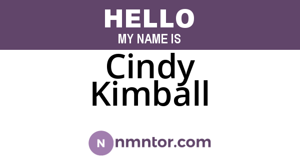 Cindy Kimball