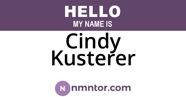 Cindy Kusterer
