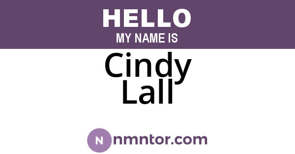 Cindy Lall