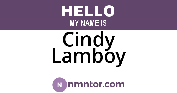 Cindy Lamboy