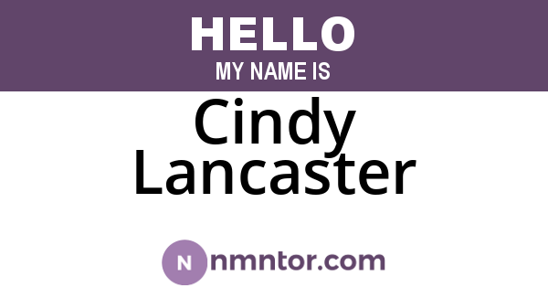 Cindy Lancaster