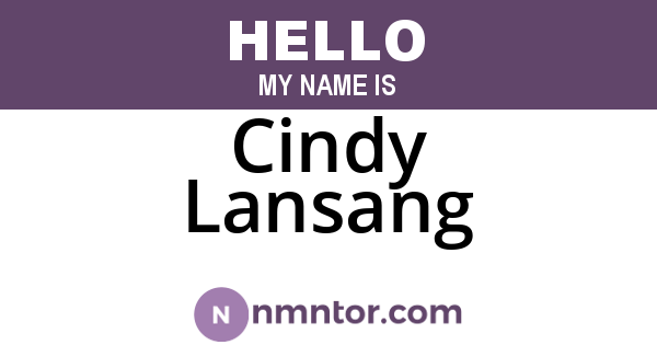 Cindy Lansang